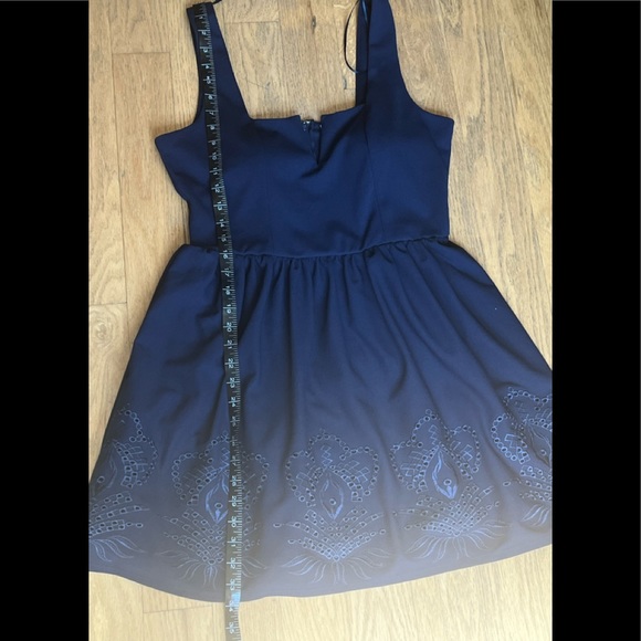 Francesca’s Collections Mi Ami Navy Blue Embroidered Dress - Picture 10 of 16